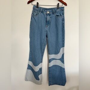 Cider Blue Denim Jeans with White Accents 70’s size medium